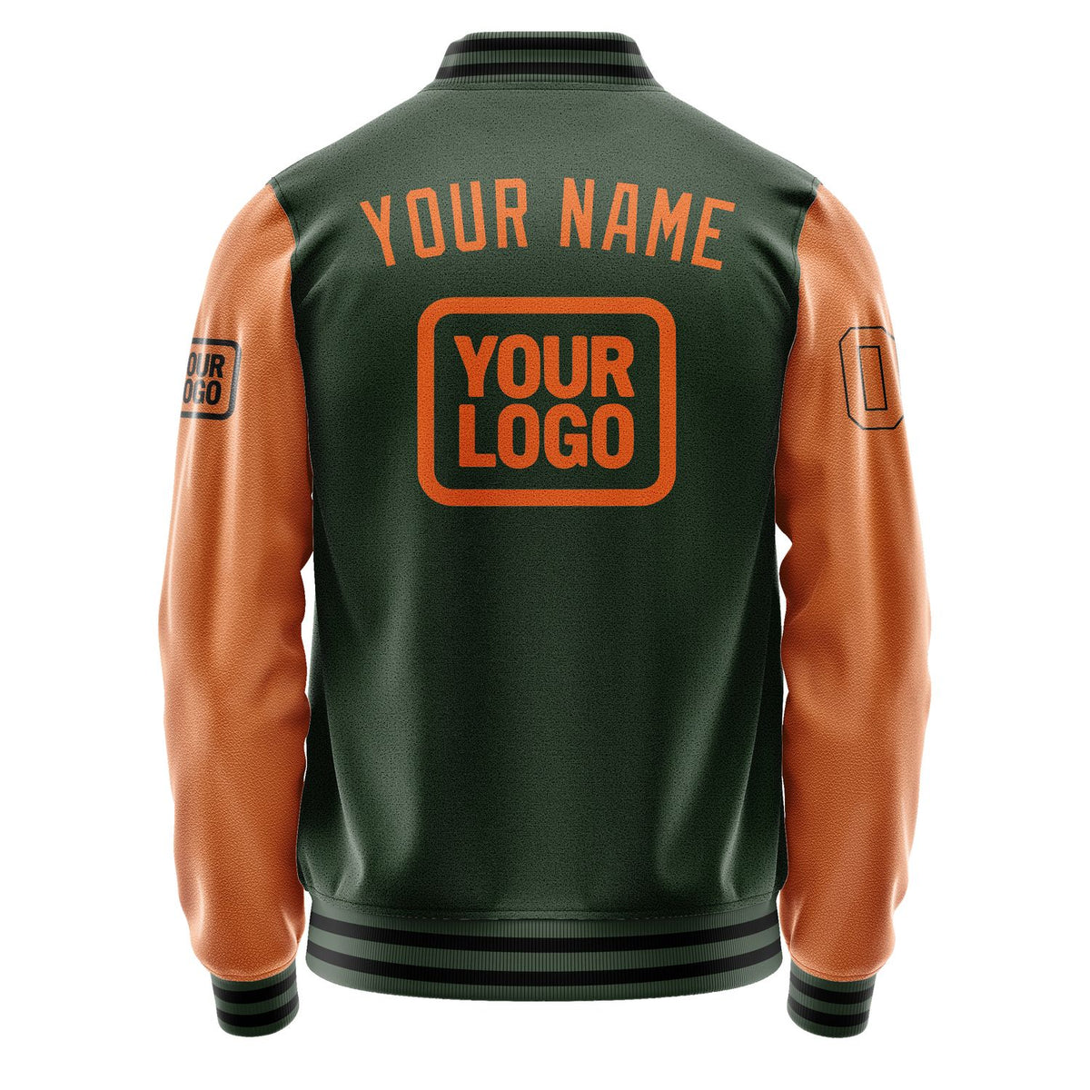 Custom Dark Green Orange Jacket JA060628061717282817