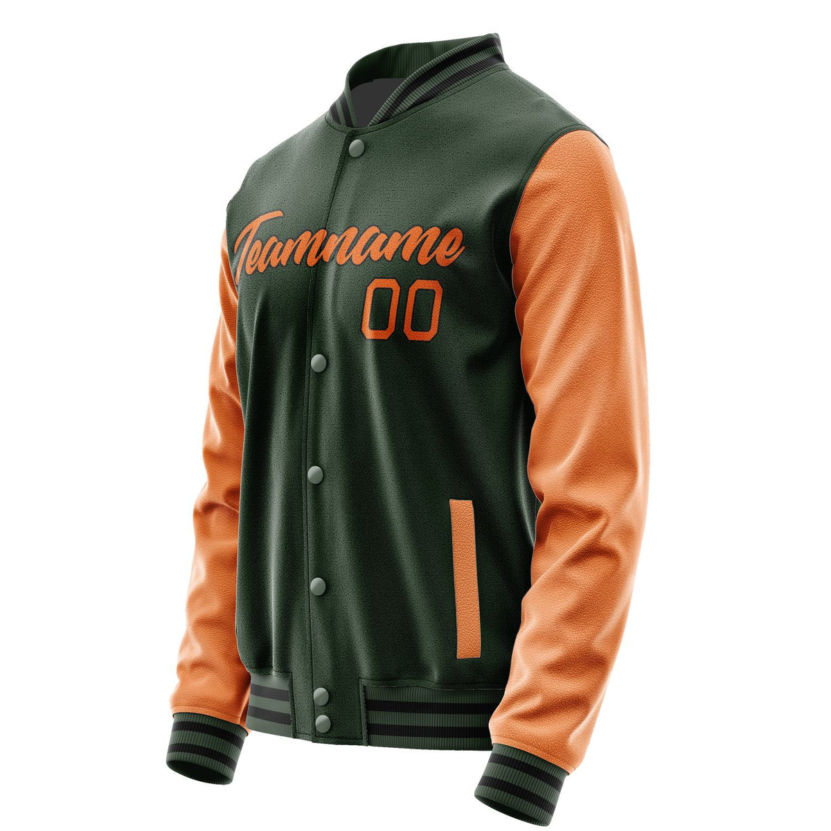 Custom Dark Green Orange Jacket JA0606280617B21728