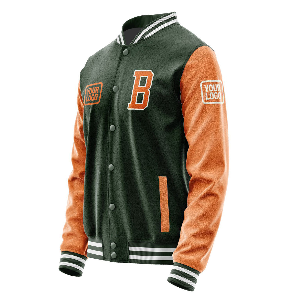 Custom Dark Green Orange Jacket JA060628061818282818