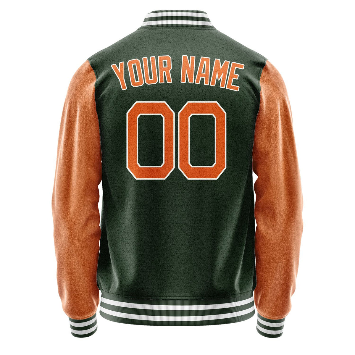 Custom Dark Green Orange Jacket JA0606280618B21828