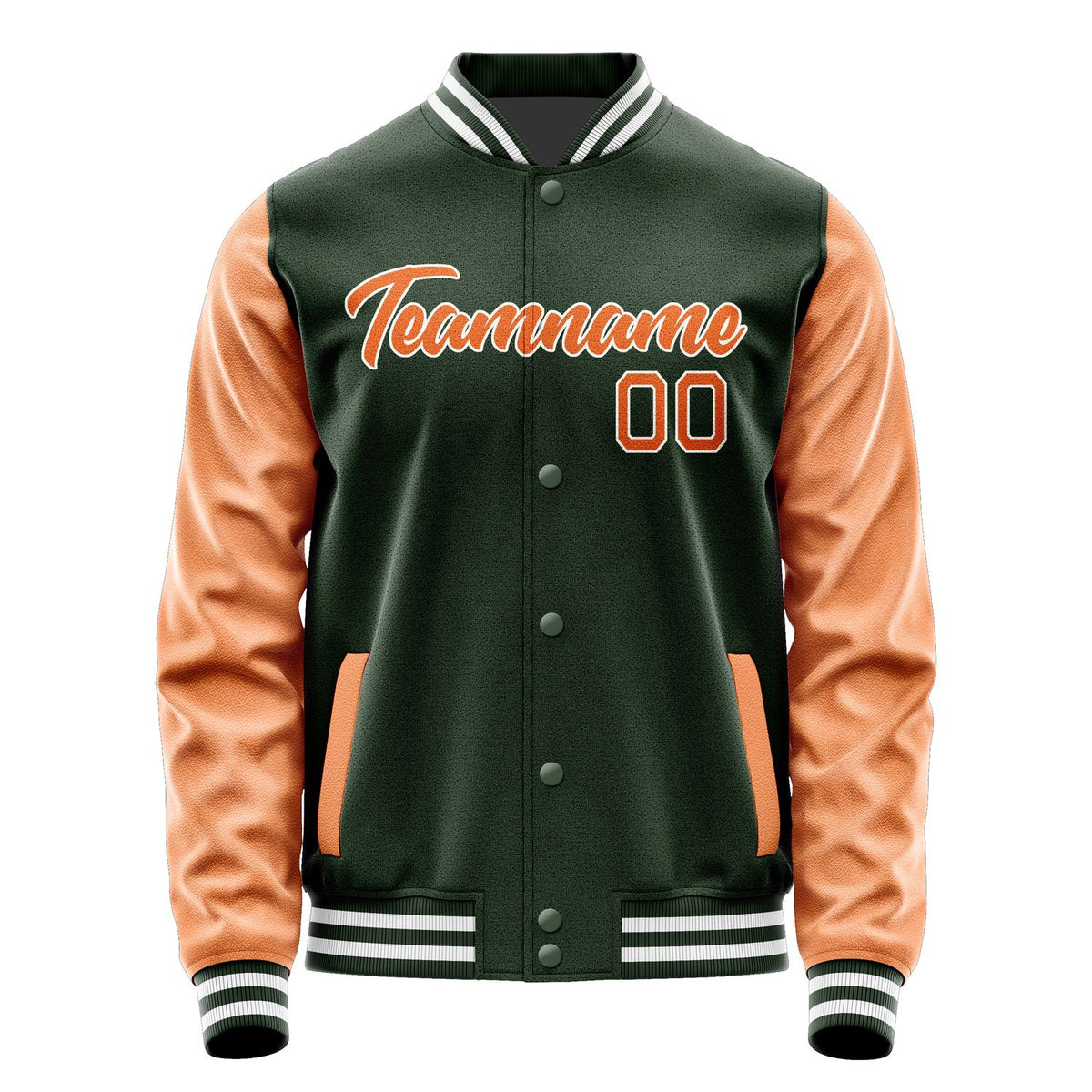 Custom Dark Green Orange Jacket JA0606280618B21828