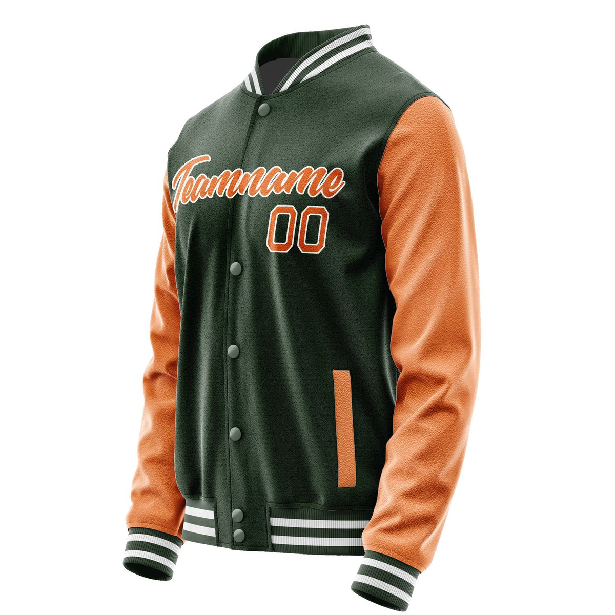 Custom Dark Green Orange Jacket JA0606280618B21828