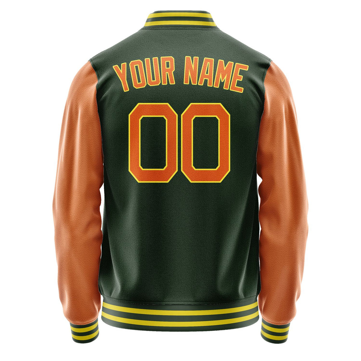 Custom Dark Green Orange Jacket JA0606280626B22628