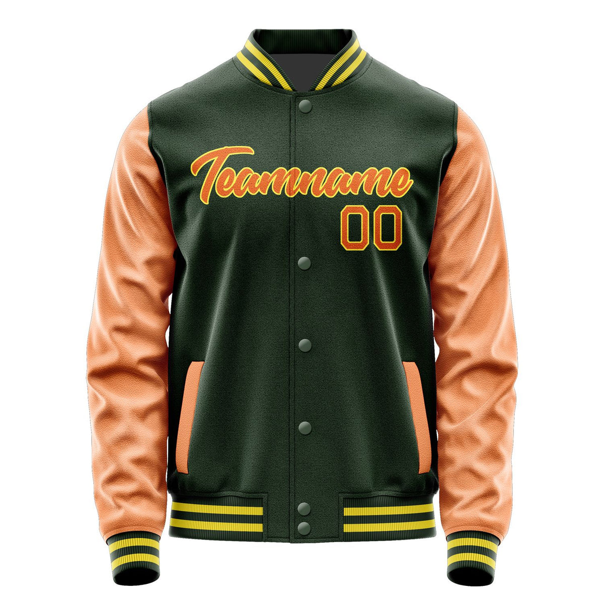 Custom Dark Green Orange Jacket JA0606280626B22628