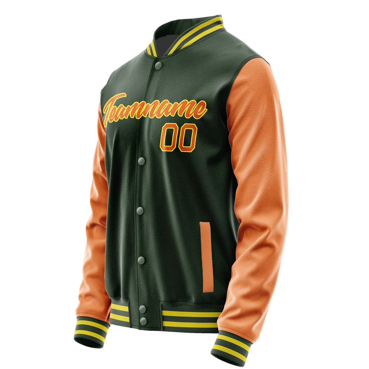 Custom Dark Green Orange Jacket JA0606280626B22628