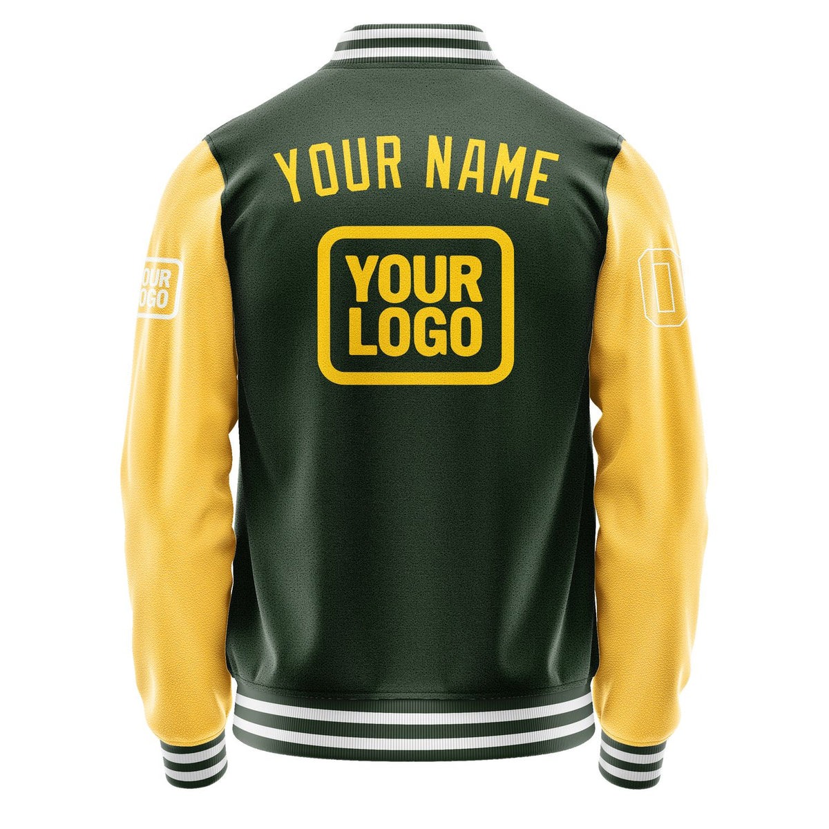 Custom Dark Green Gold Jacket JA060630061818303018