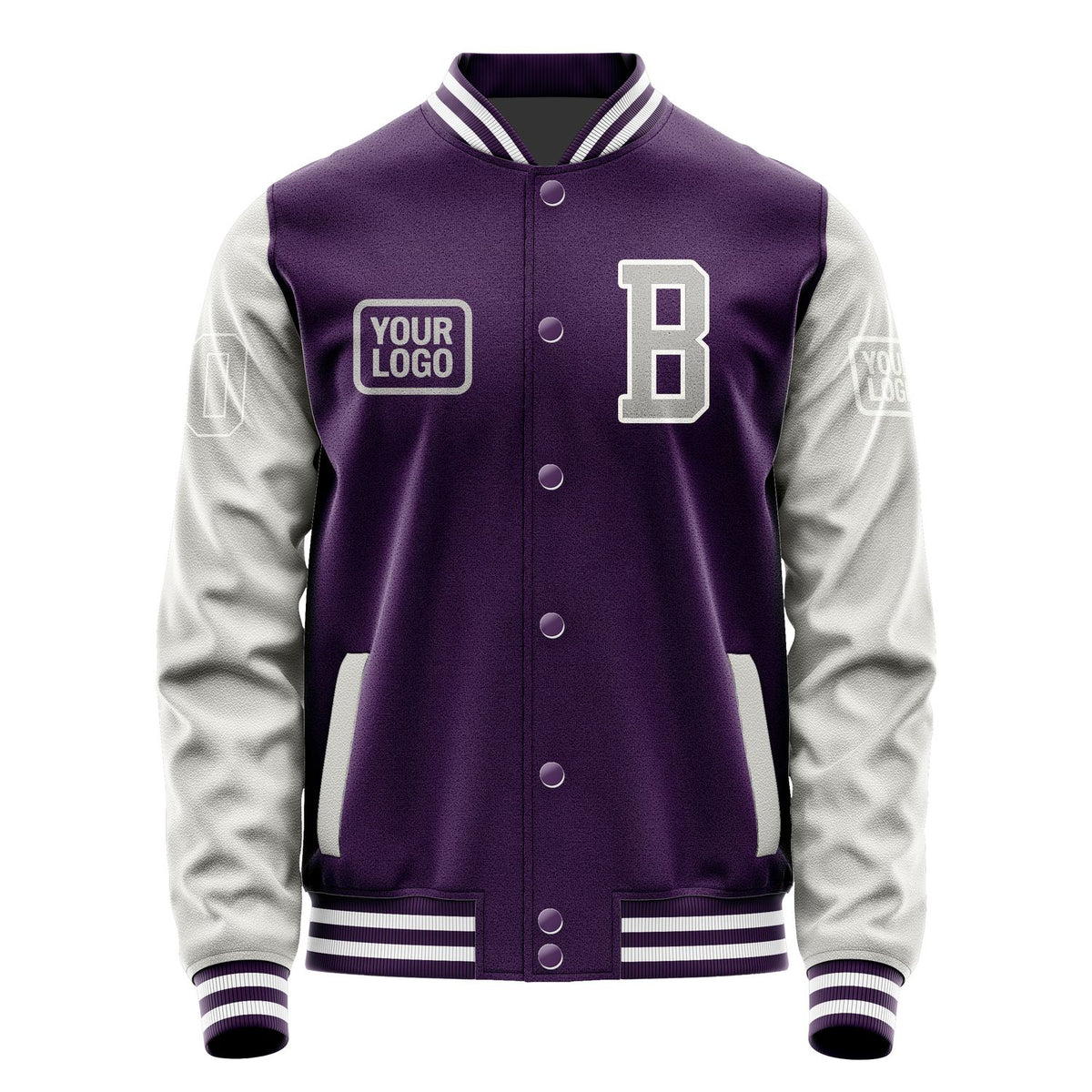 Custom Purple Gray Jacket JA070704071818040418