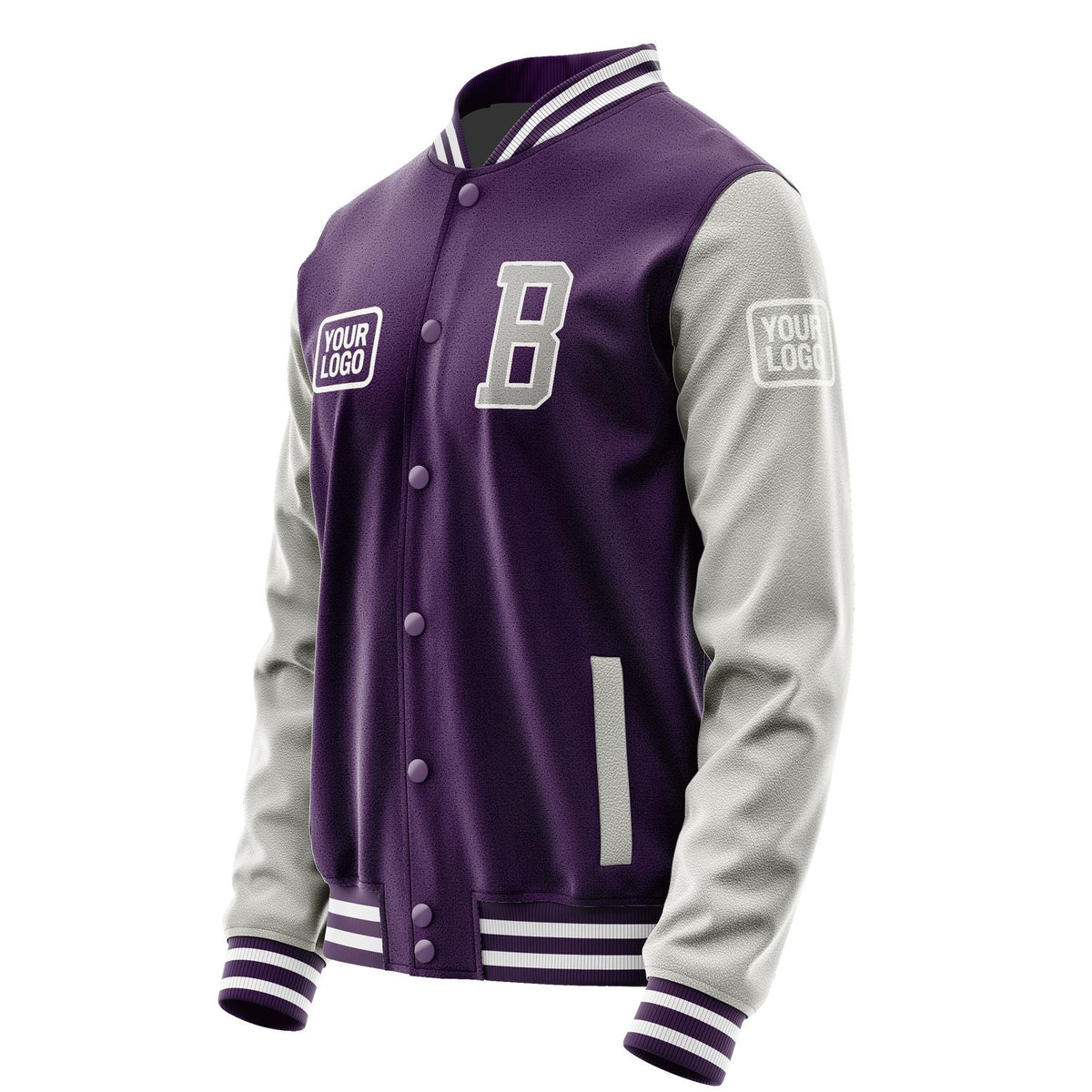 Custom Purple Gray Jacket JA070704071818040418