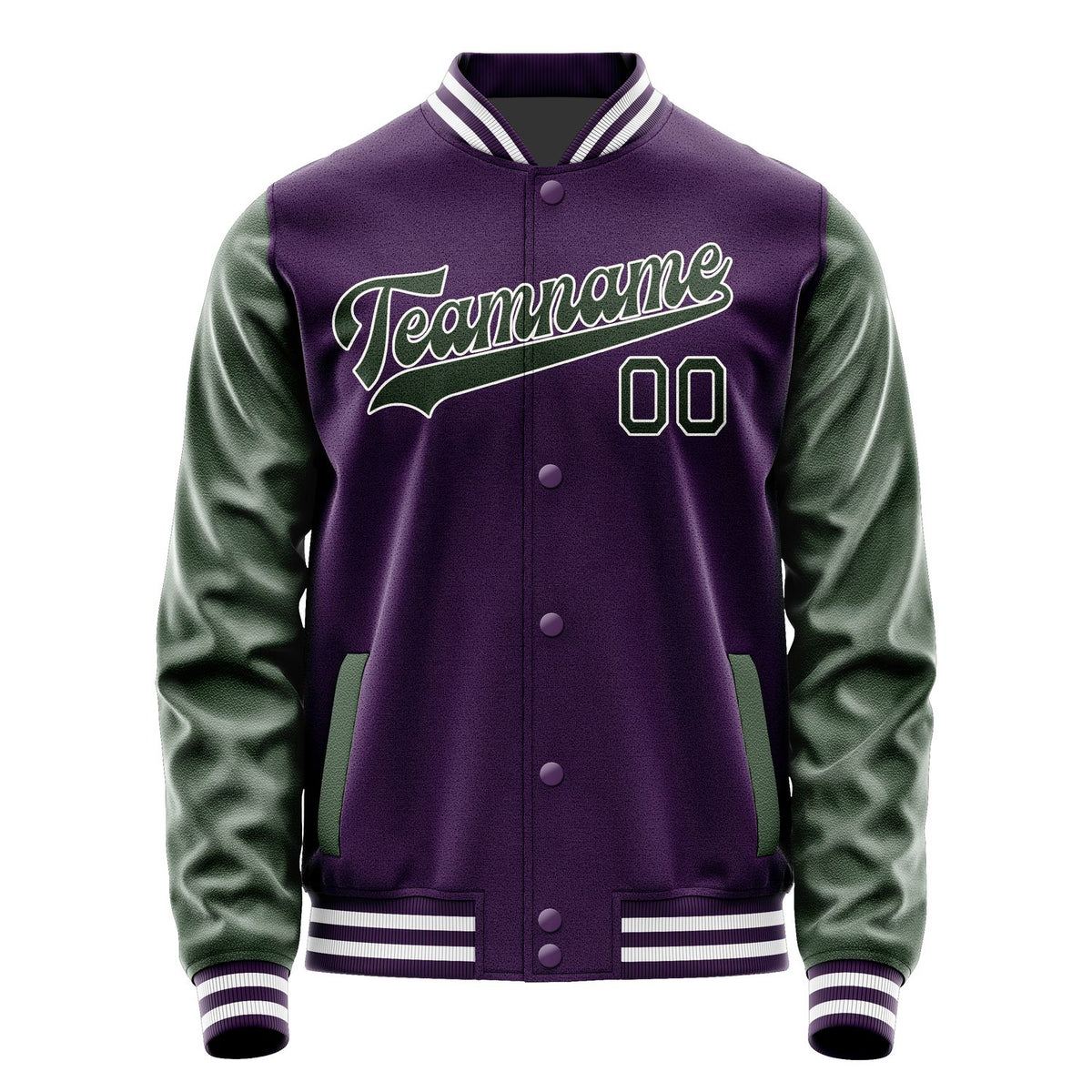 Custom Purple Dark Green Jacket JA0707060718B31806