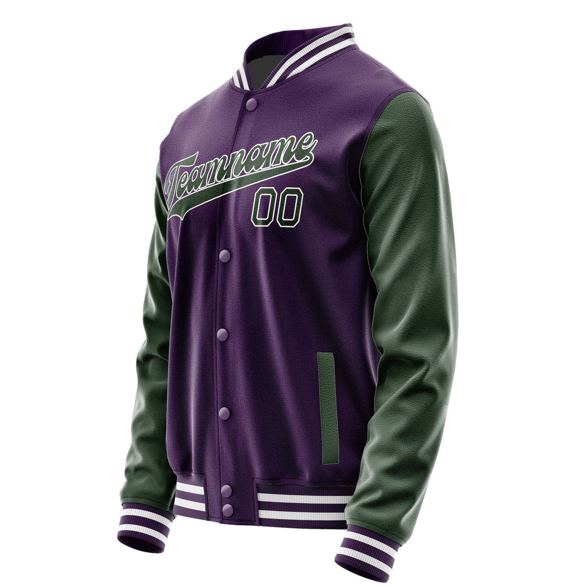 Custom Purple Dark Green Jacket JA0707060718B31806