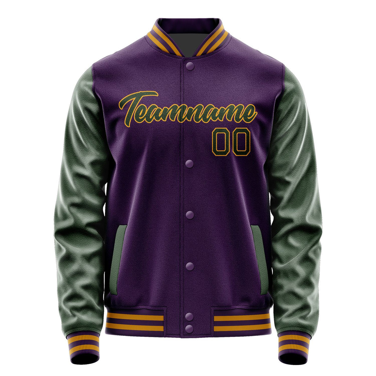 Custom Purple Dark Green Jacket JA0707060718B21806