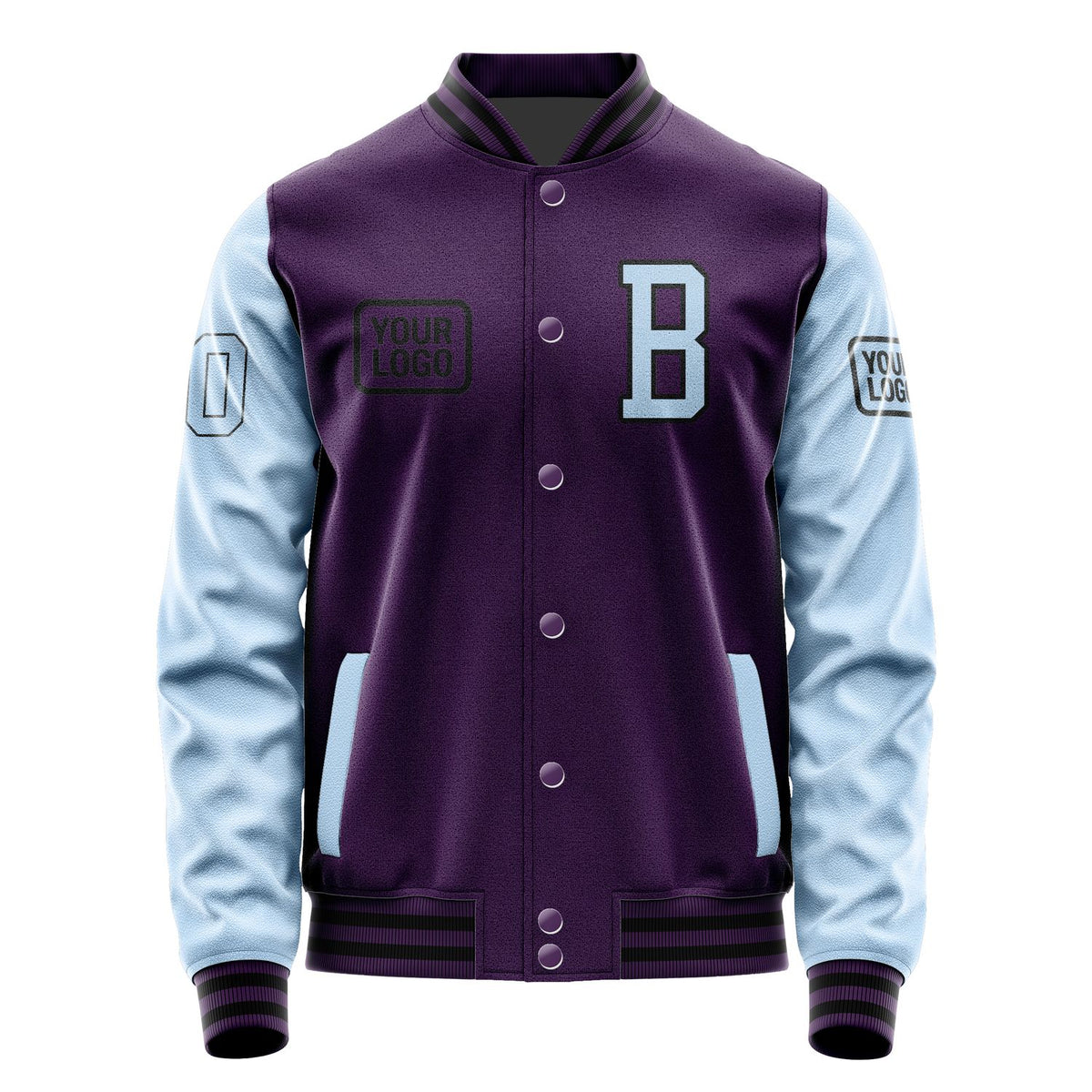 Custom Purple Light Blue Jacket JA070708071717080817