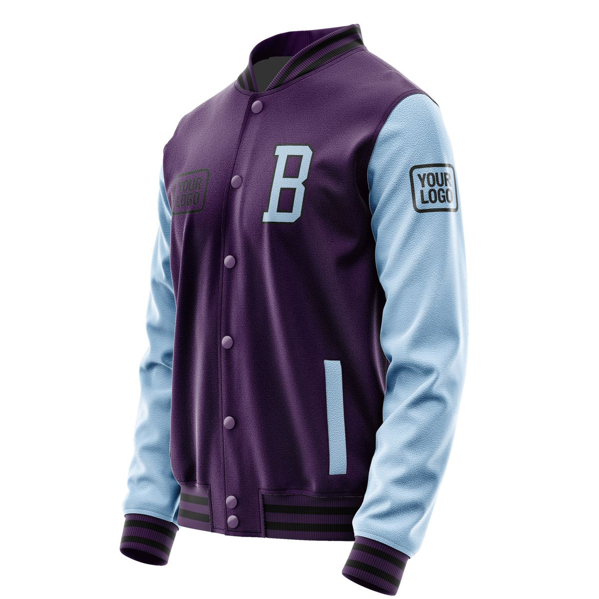 Custom Purple Light Blue Jacket JA070708071717080817