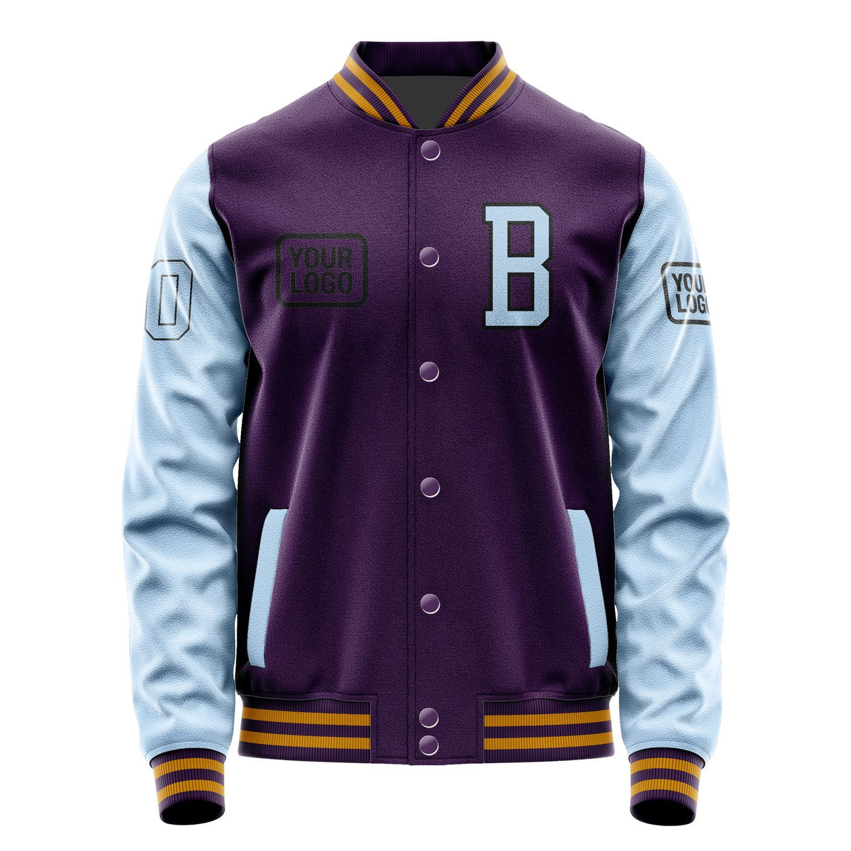 Custom Purple Light Blue Jacket JA070708071917080817