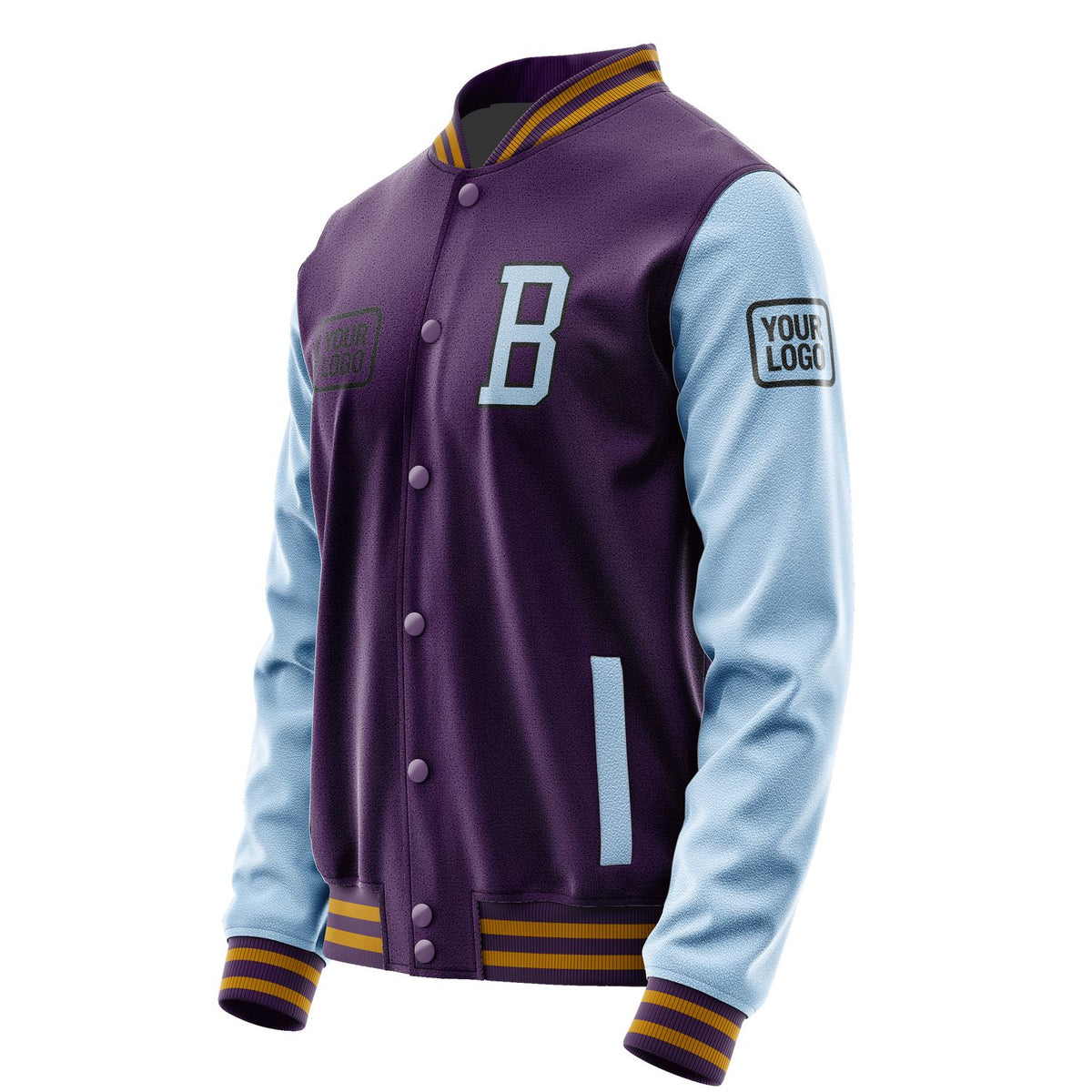 Custom Purple Light Blue Jacket JA070708071917080817