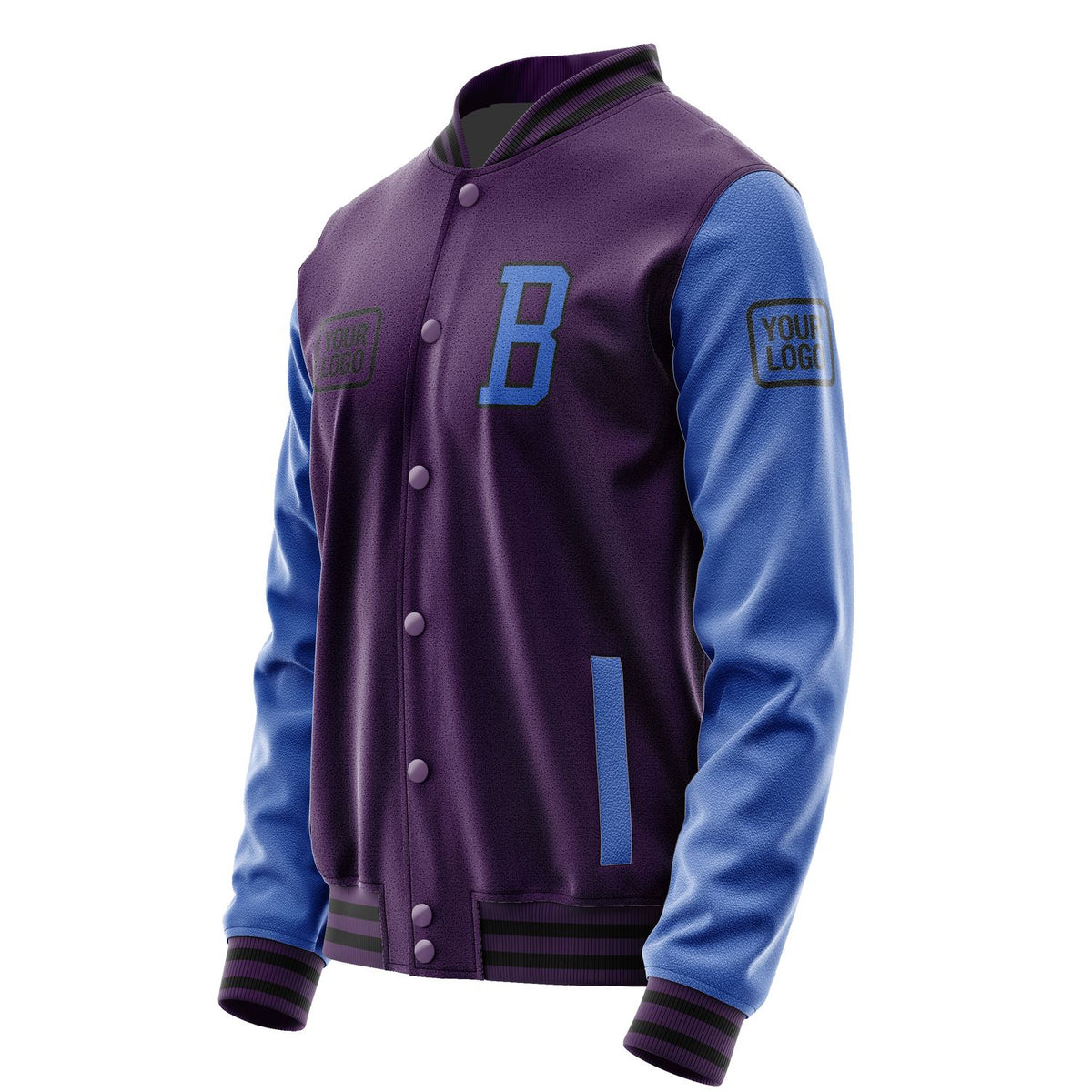 Custom Purple Sky Blue Jacket JA070709071717090917