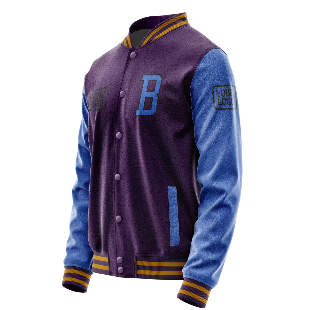 Custom Purple Sky Blue Jacket JA070709071917090917