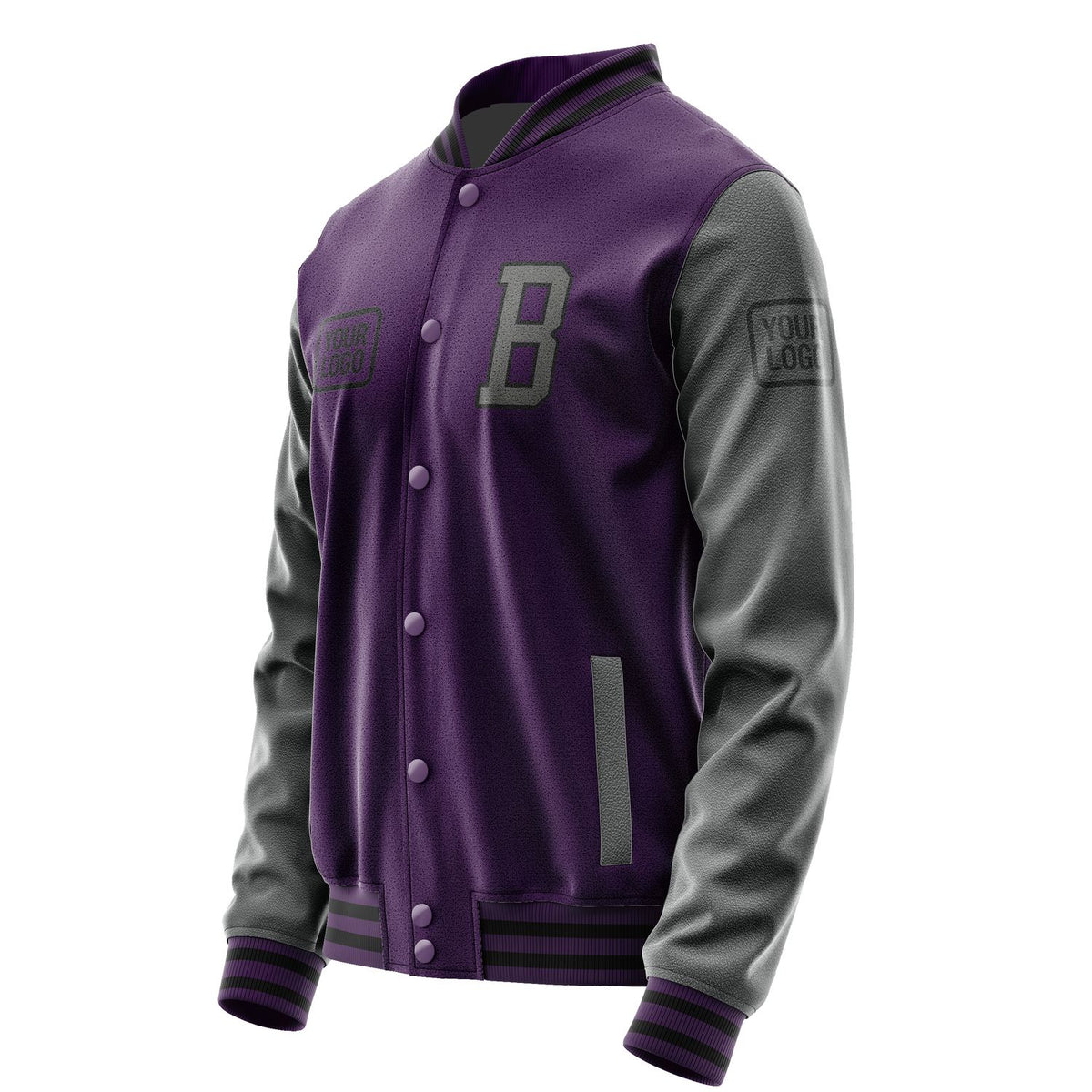 Custom Purple Dark Grey Jacket JA070720071717202017