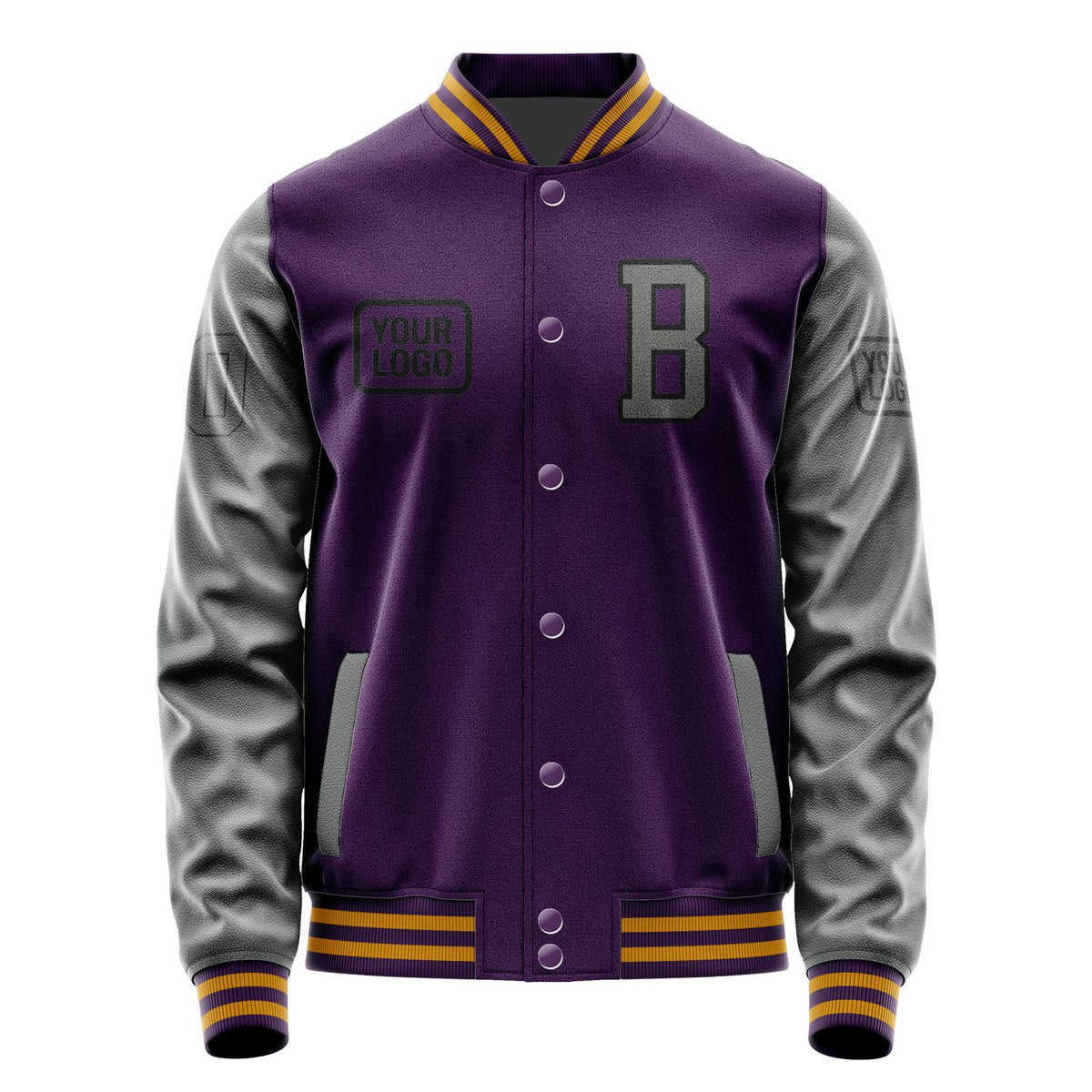 Custom Purple Dark Grey Jacket JA070720071917202017