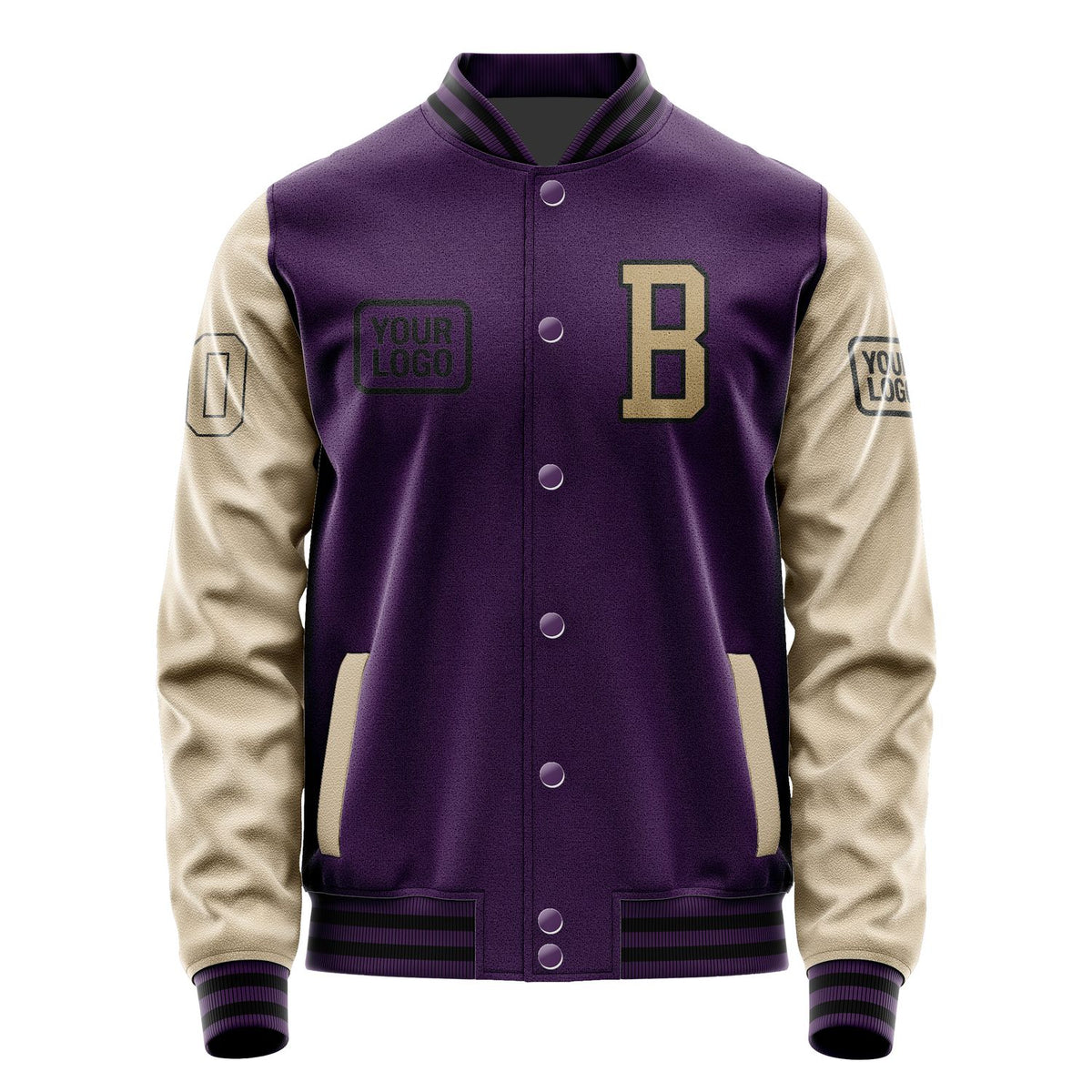 Custom Purple Light Khaki Jacket JA070725071717252517