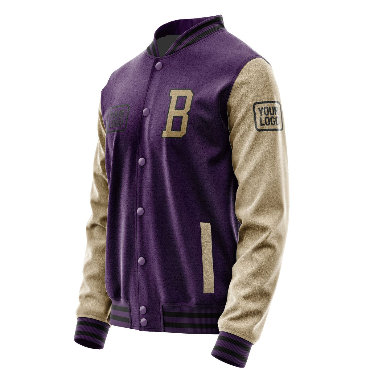 Custom Purple Light Khaki Jacket JA070725071717252517