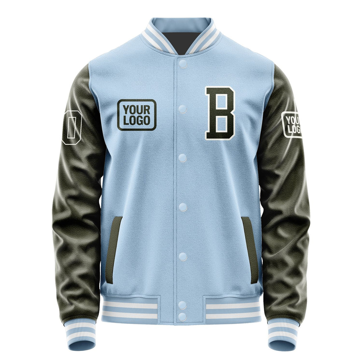 Custom Light Blue Olive Jacket JA080802081818020218