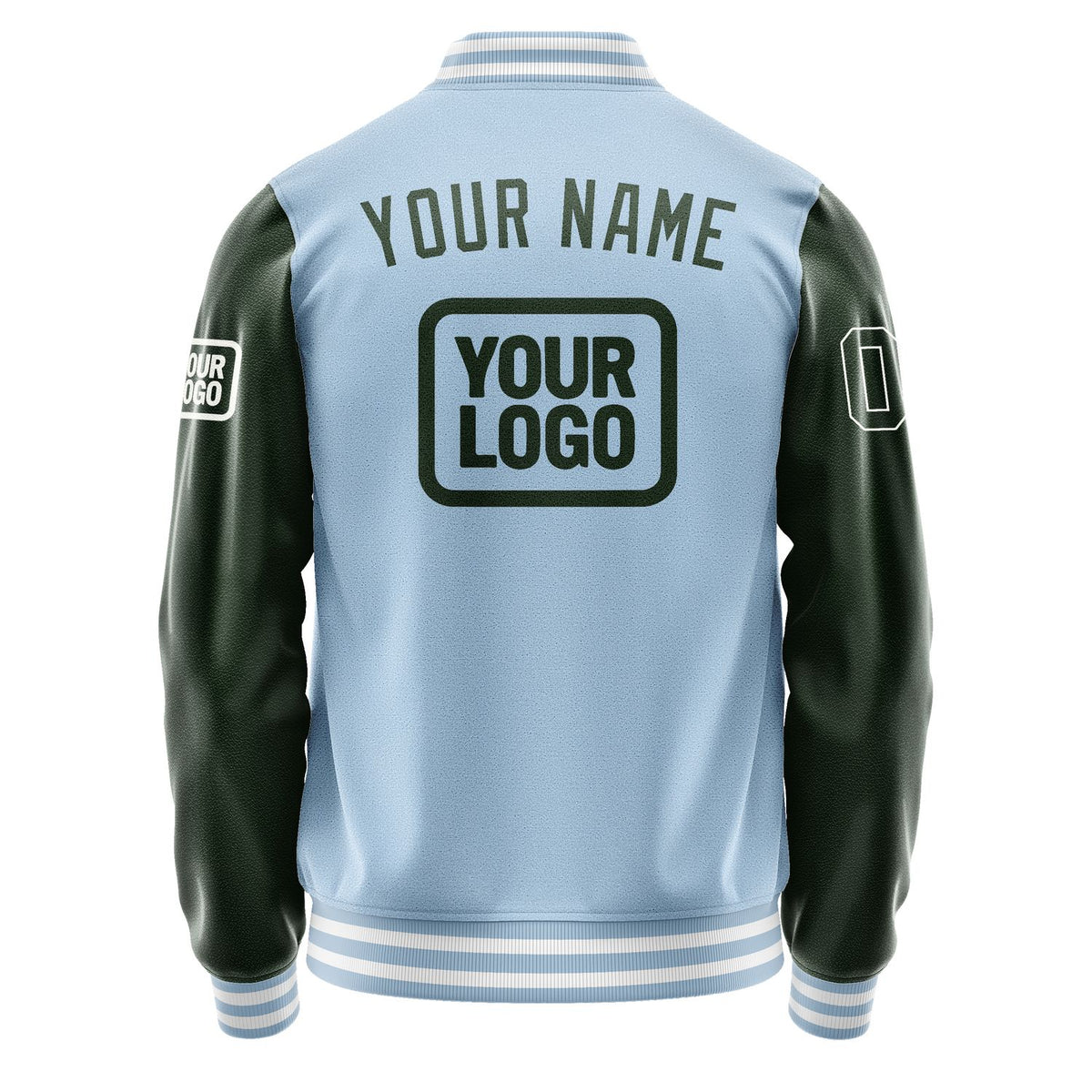 Custom Light Blue Dark Green Jacket JA080806081818060618