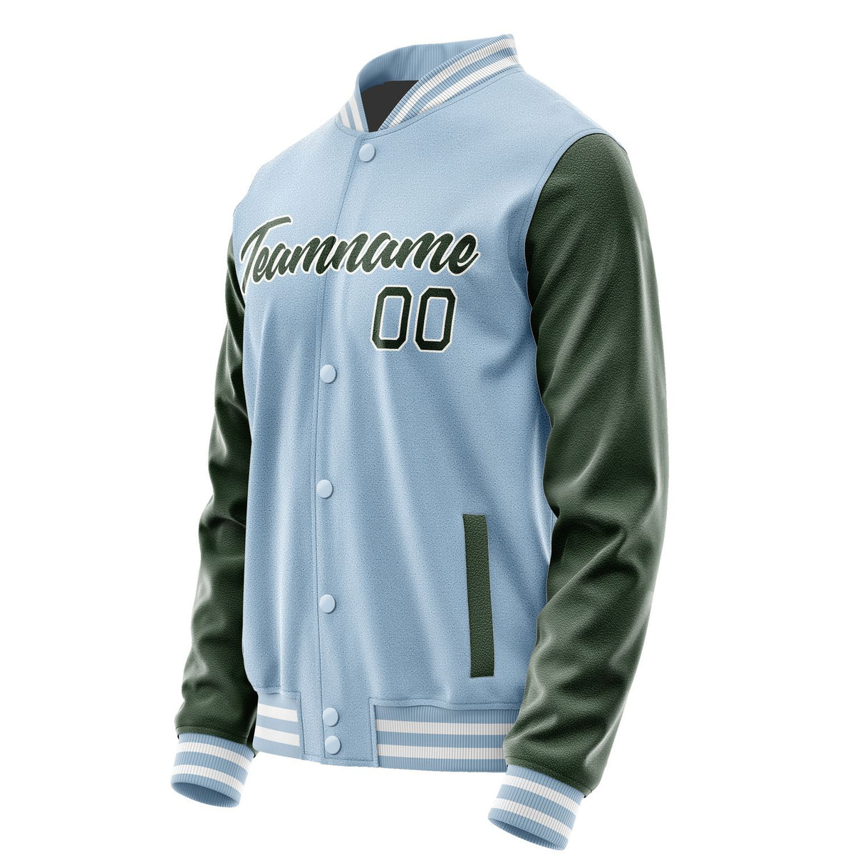 Custom Light Blue Dark Green Jacket JA0808060817B21706