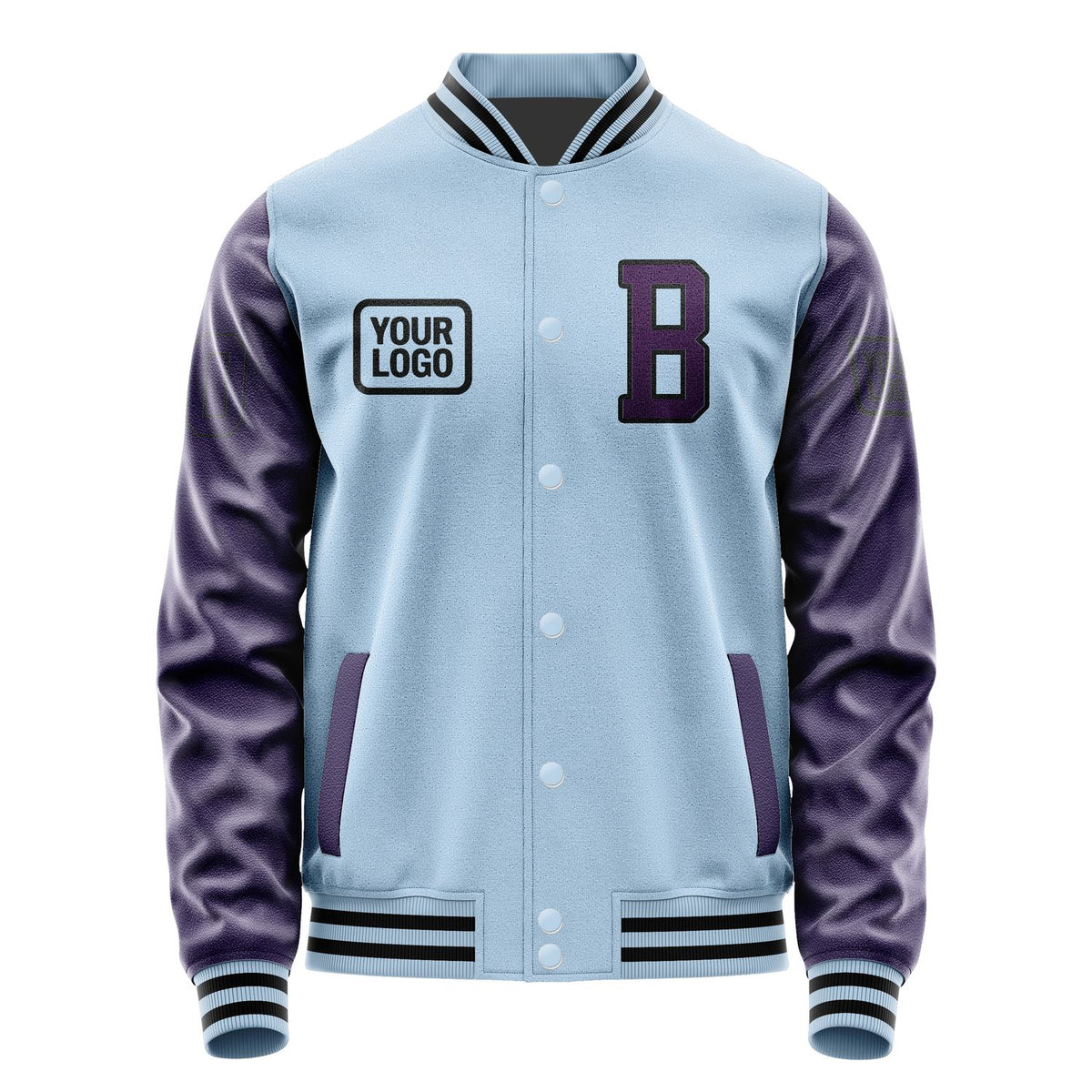 Custom Light Blue Purple Jacket JA080807081717070717