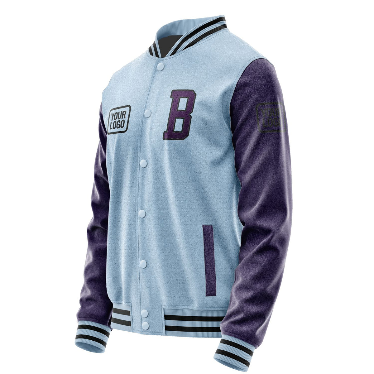 Custom Light Blue Purple Jacket JA080807081717070717