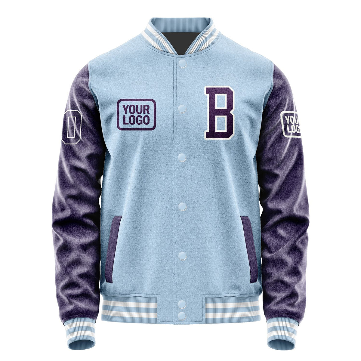 Custom Light Blue Purple Jacket JA080807081818070718