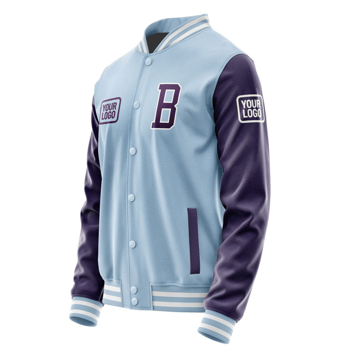 Custom Light Blue Purple Jacket JA080807081818070718