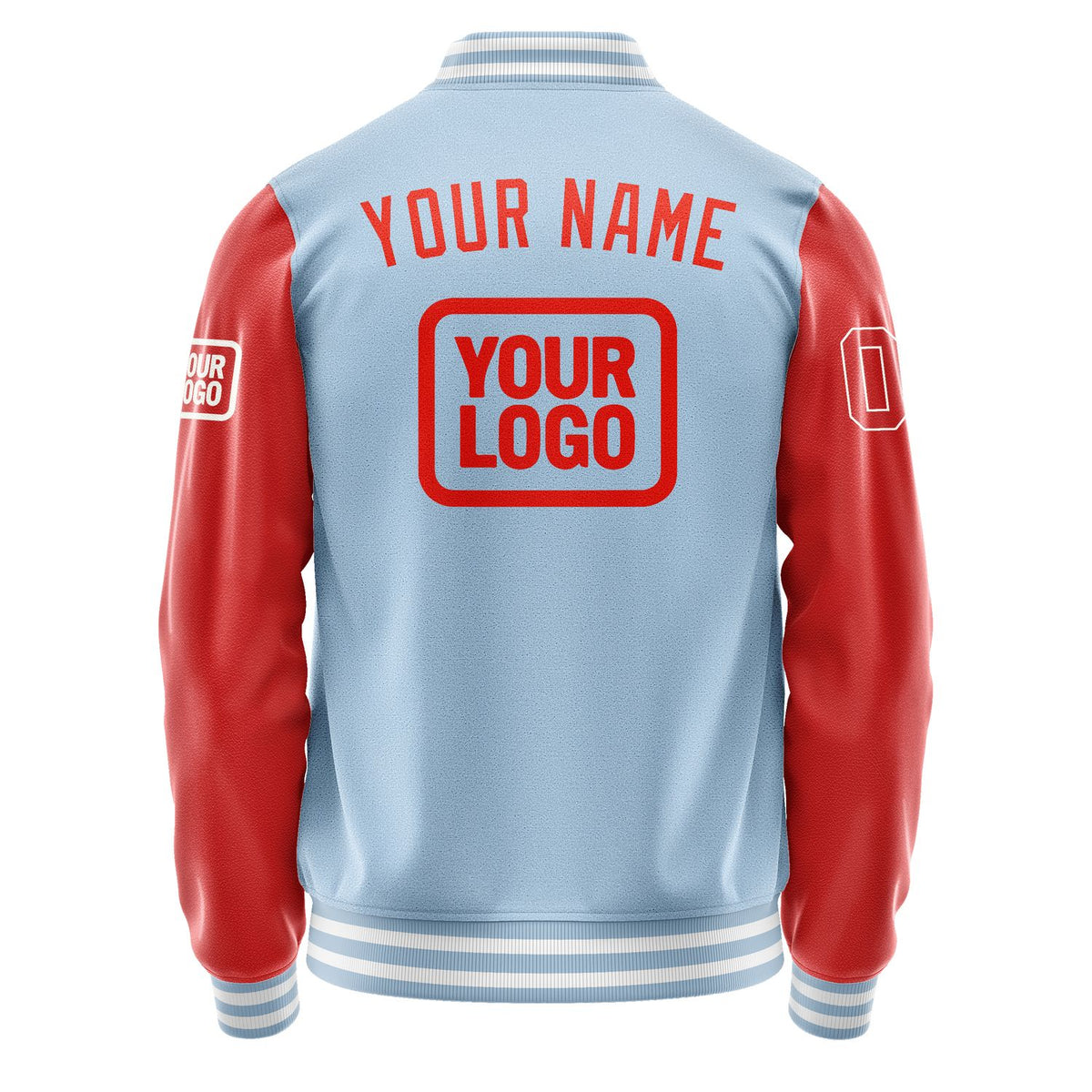 Custom Light Blue Orange Red Jacket JA080812081818121218