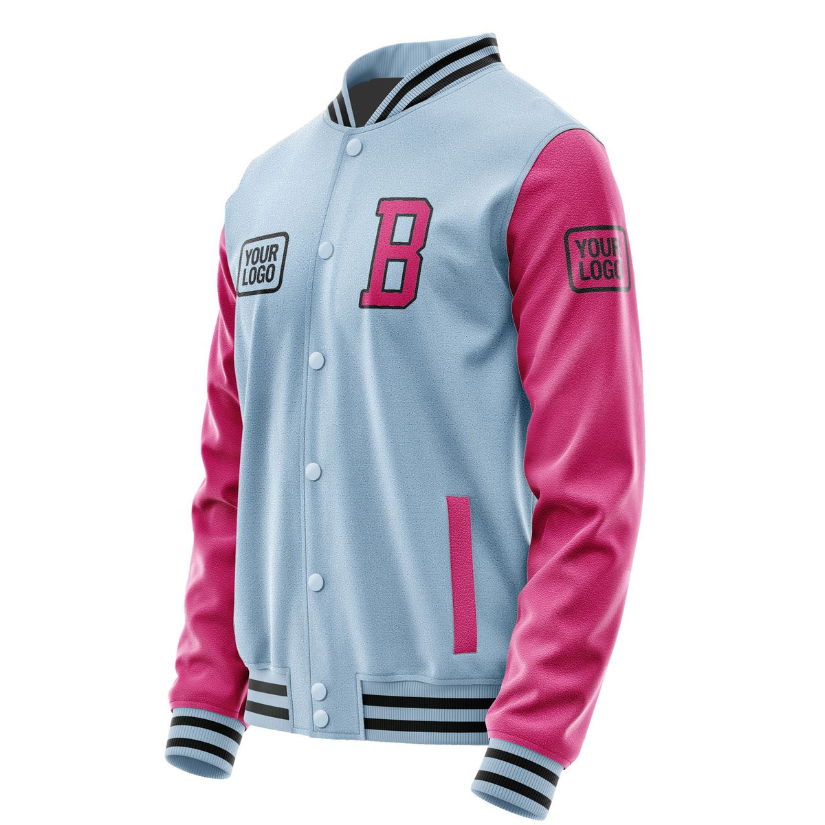 Custom Light Blue Pink Jacket JA080813081717131317