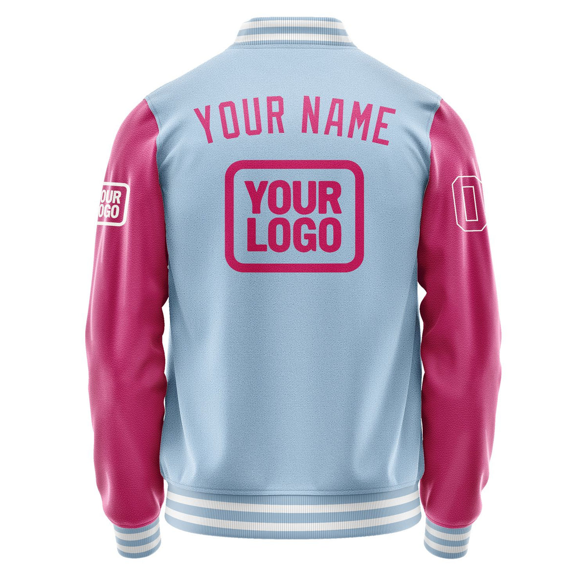 Custom Light Blue Pink Jacket JA080813081818131318