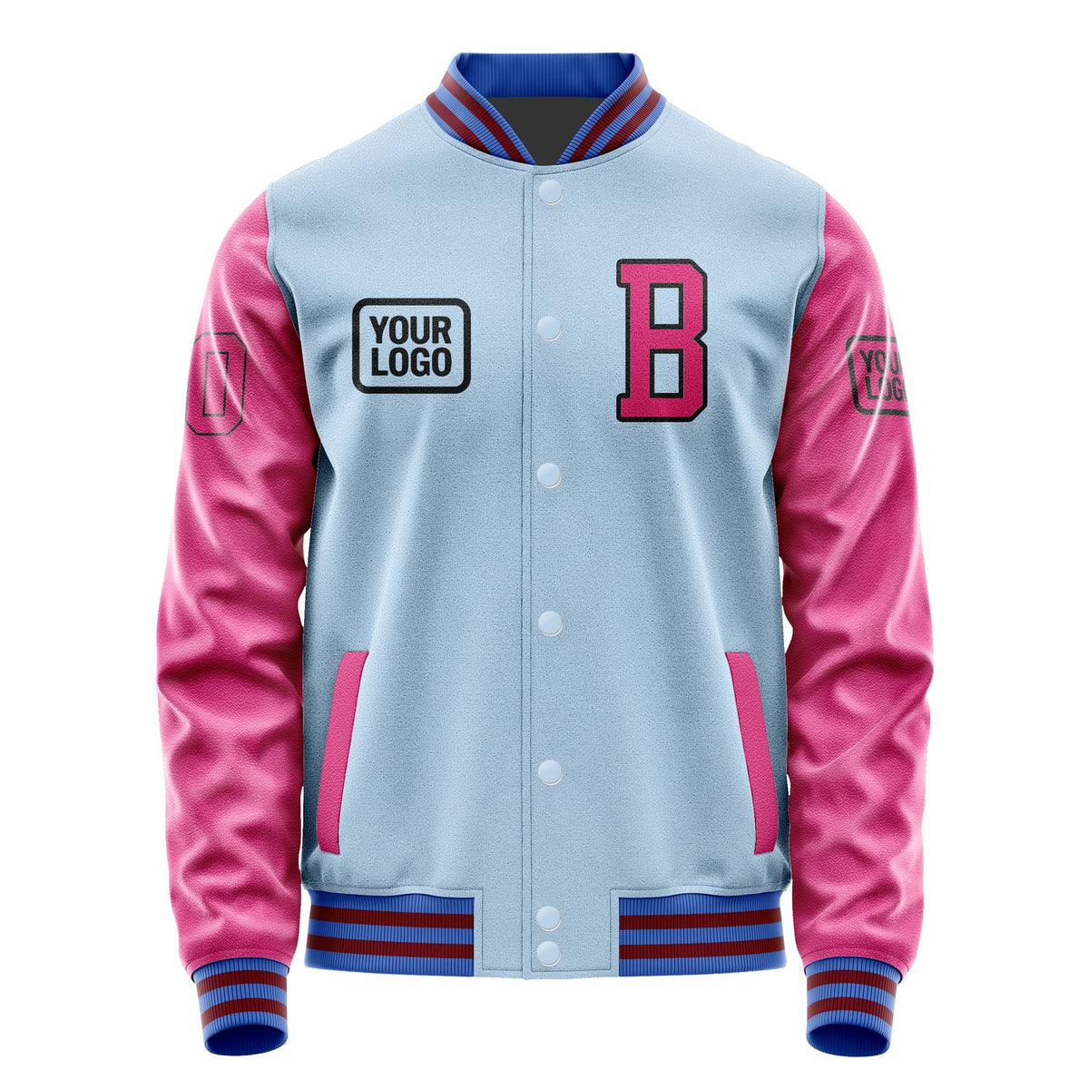 Custom Light Blue Pink Jacket JA080813091517131317