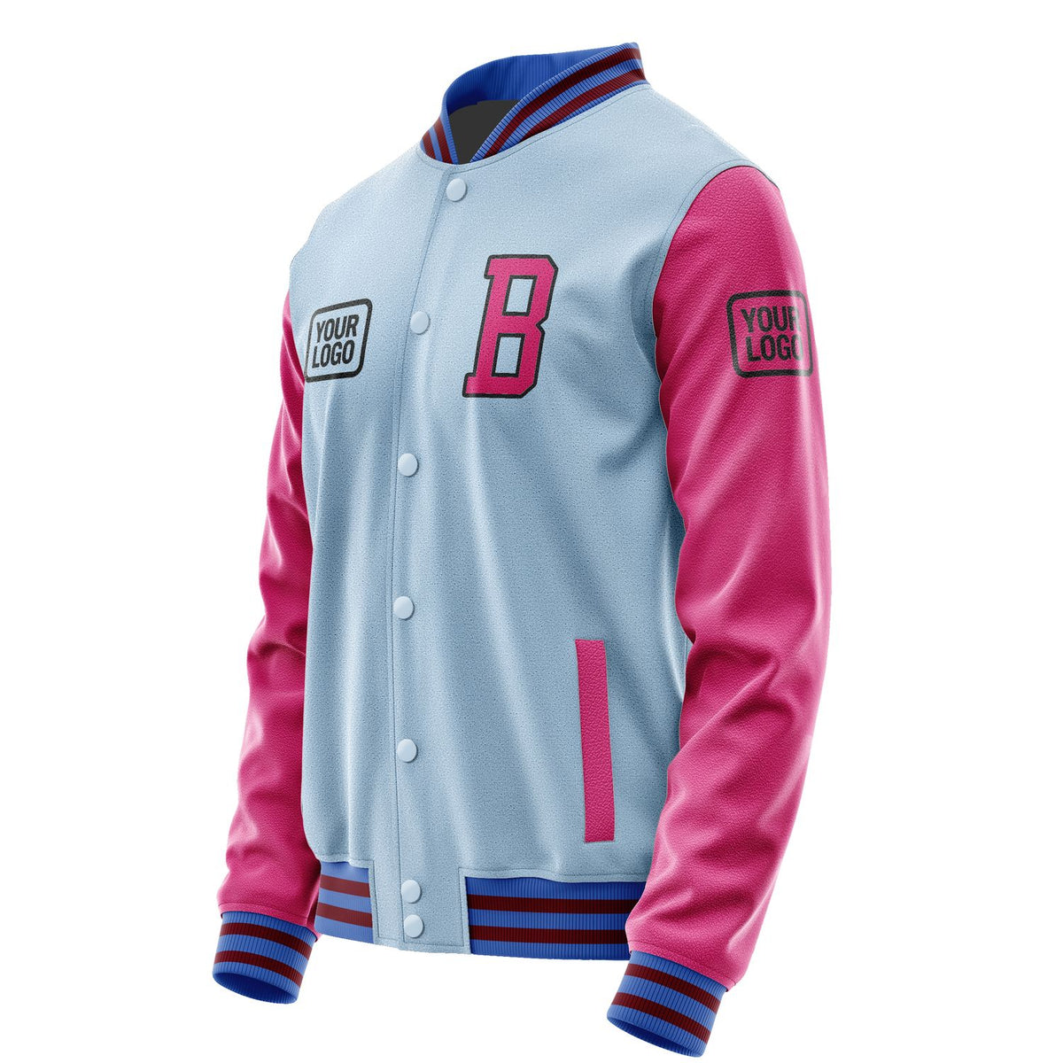 Custom Light Blue Pink Jacket JA080813091517131317