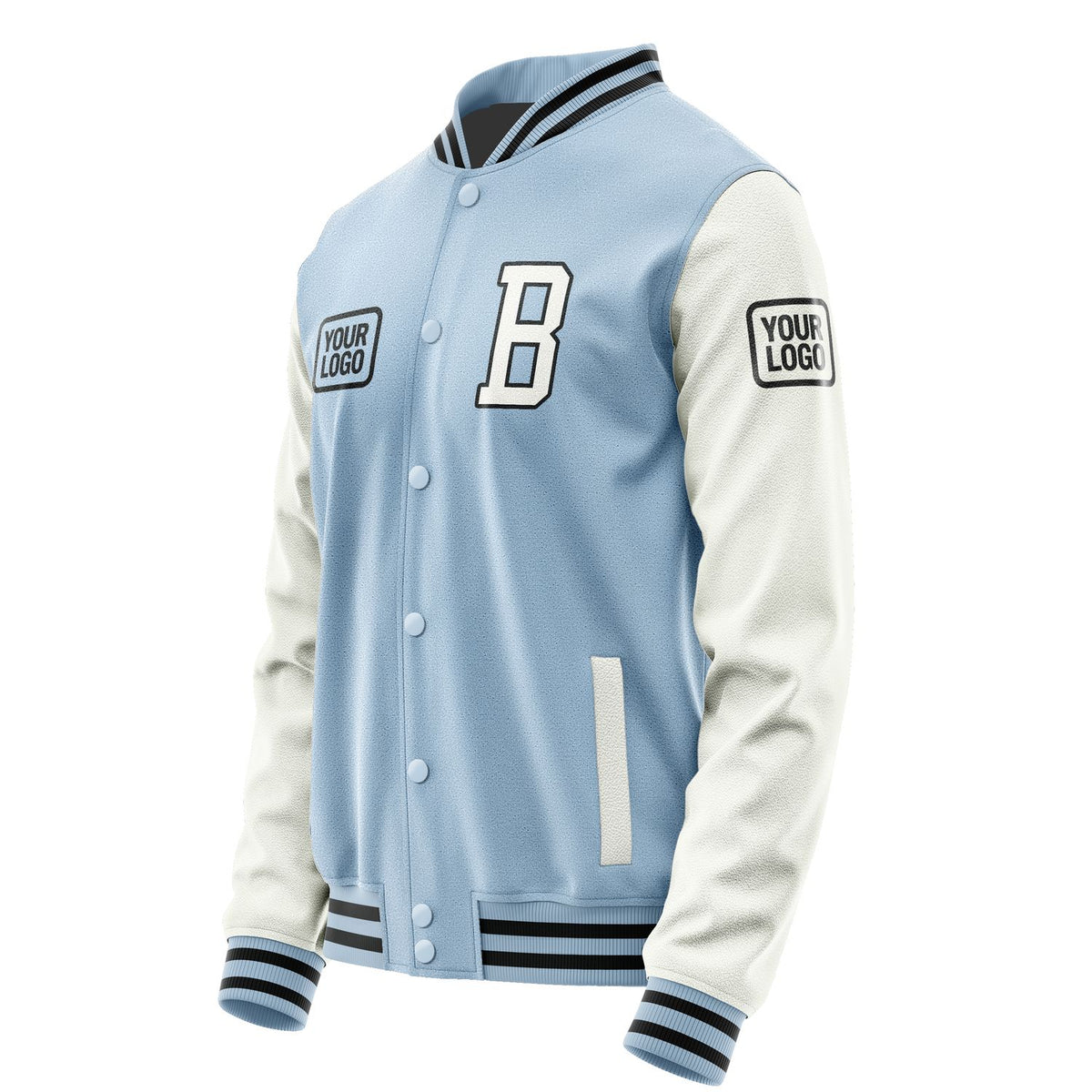 Custom Light Blue White Jacket JA080818081717181817