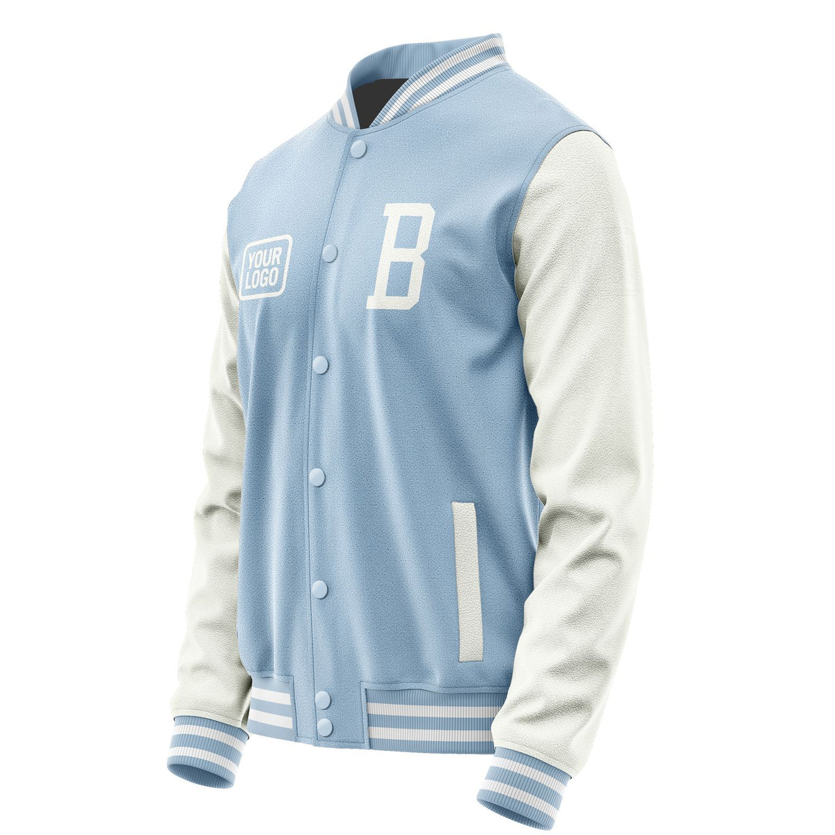 Custom Light Blue White Jacket JA080818081818181818