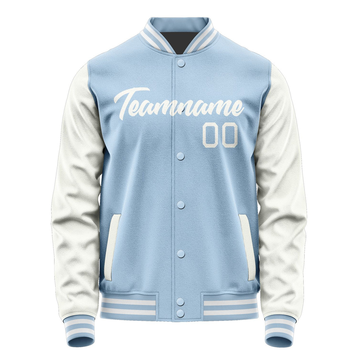 Custom Light Blue White Jacket JA0808180818B21818