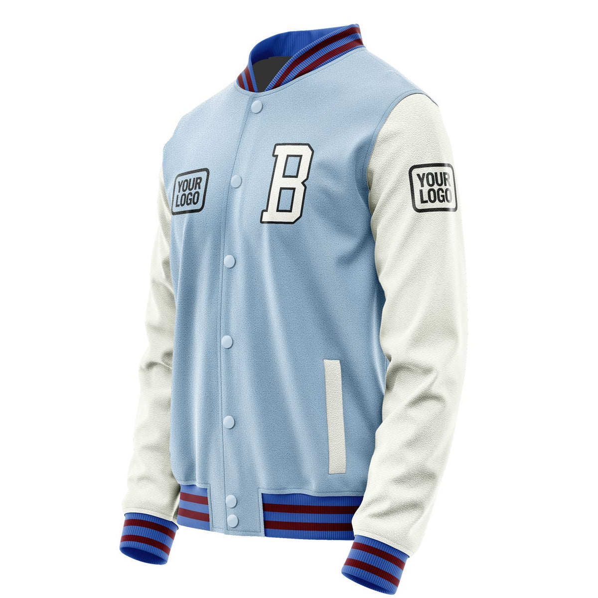 Custom Light Blue White Jacket JA080818091517181817