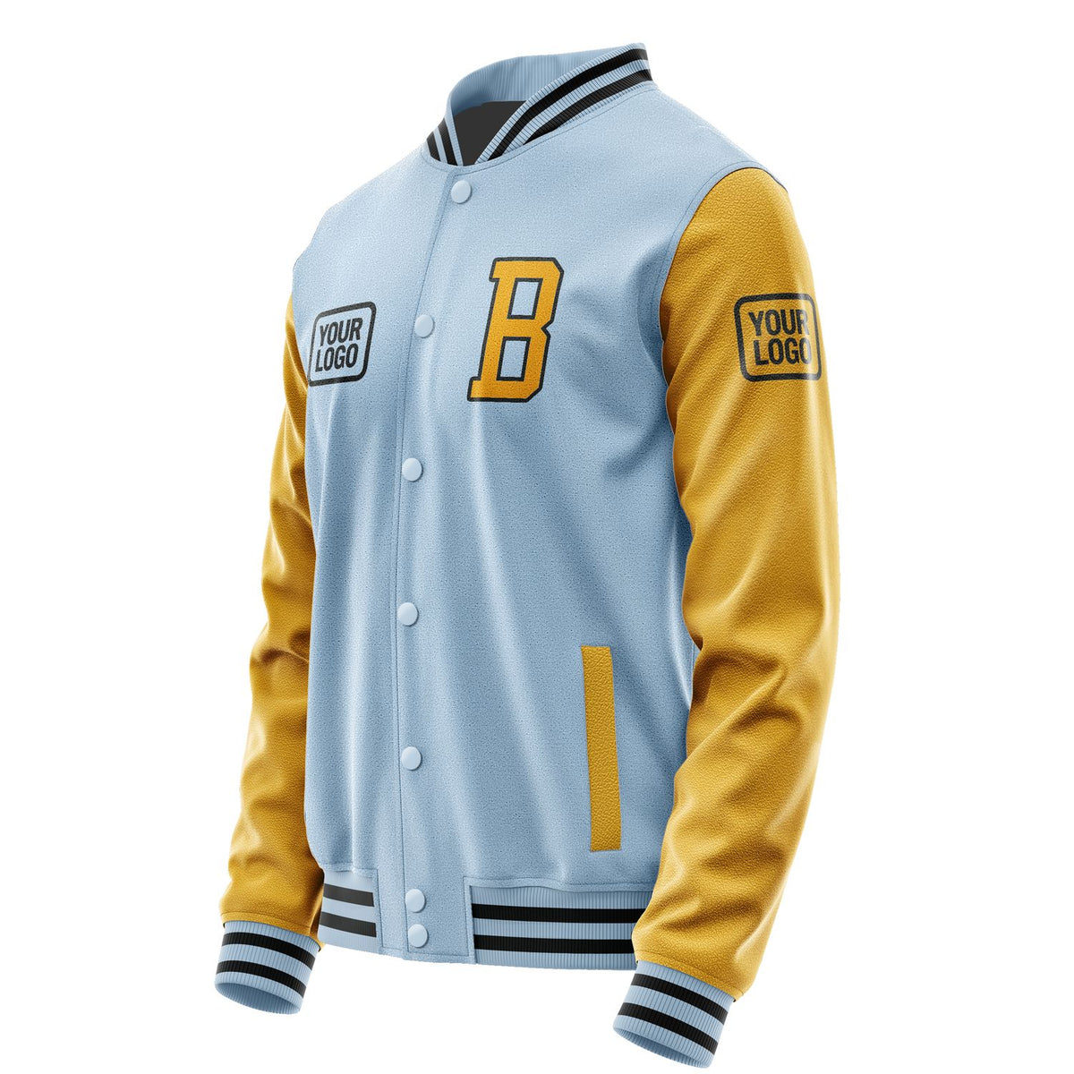 Custom Light Blue Yellow Jacket JA080819081717191917