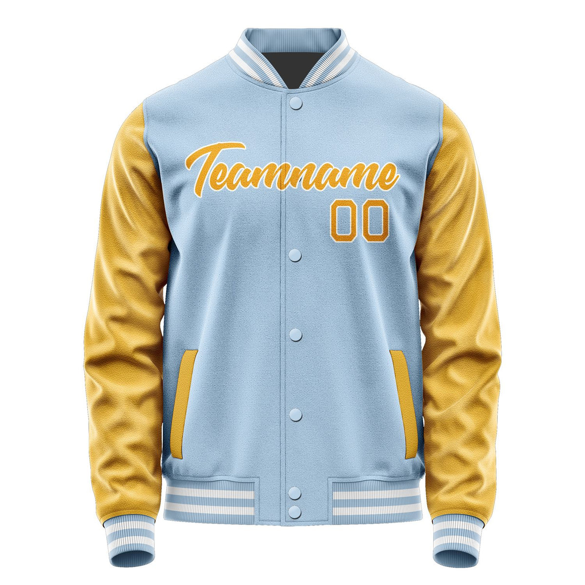 Custom Light Blue Yellow Jacket JA0808190818B21819