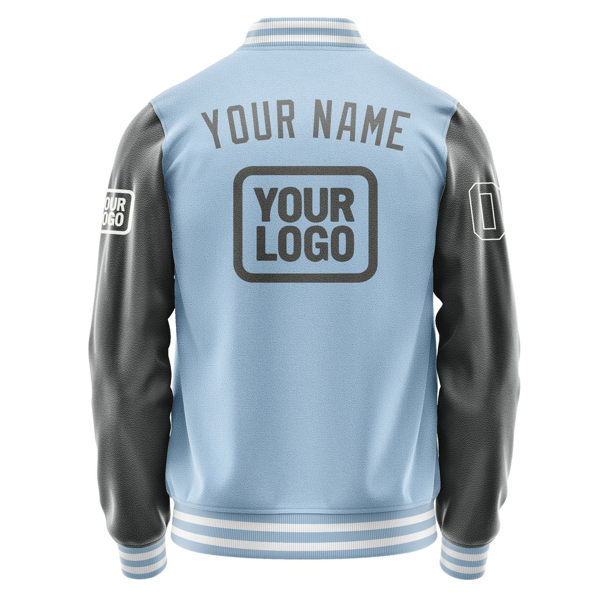 Custom Light Blue Dark Grey Jacket JA080820081818202018