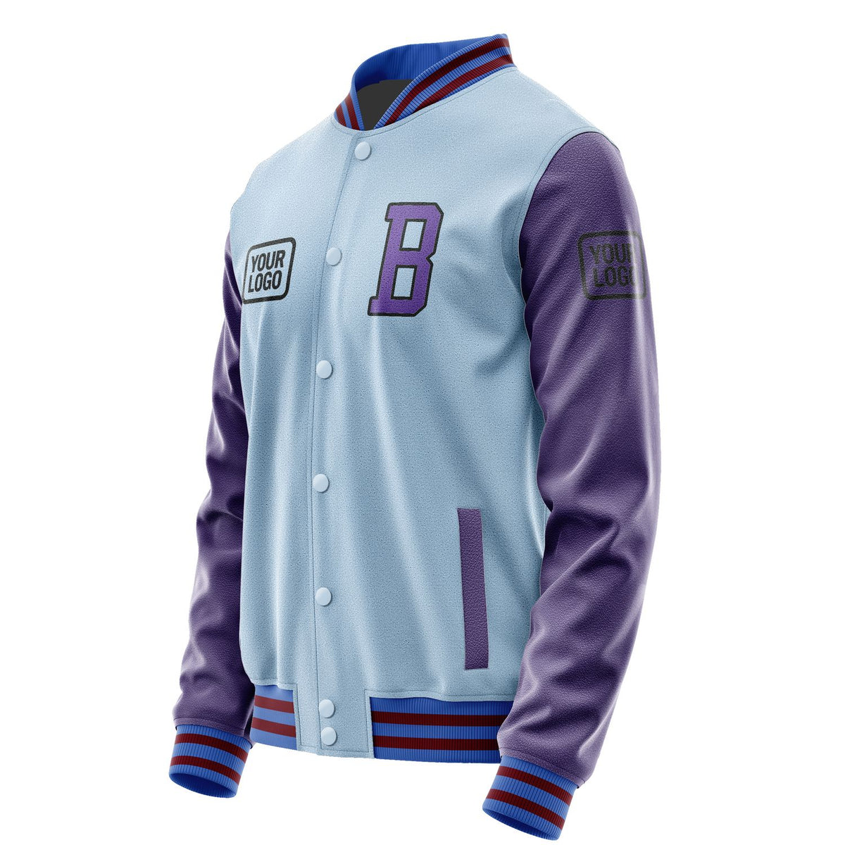 Custom Light Blue Light Purple Jacket JA080823091517232317