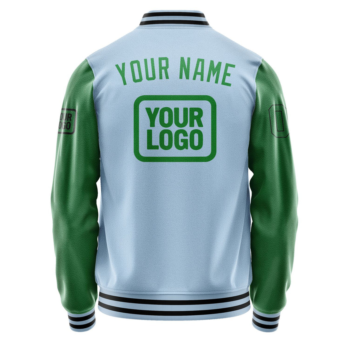 Custom Light Blue Emerald Green Jacket JA080824081717242417