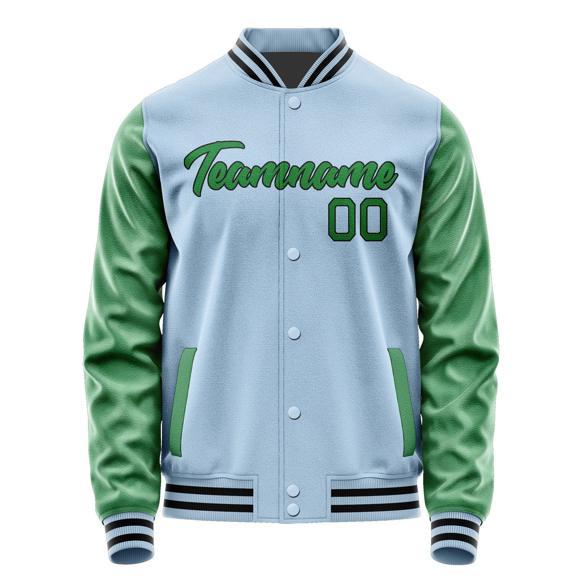 Custom Light Blue Emerald Green Jacket JA0808240817B21724