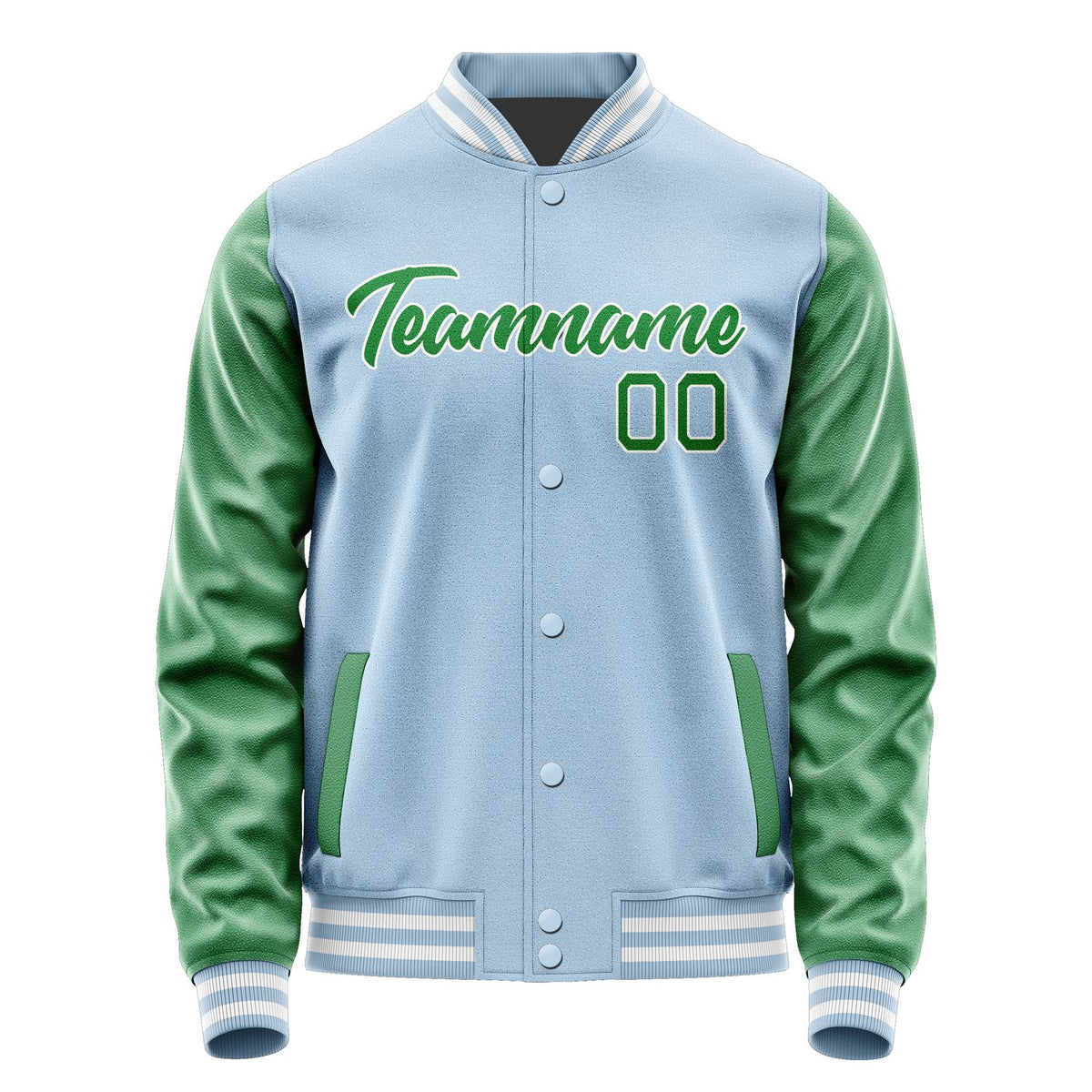 Custom Light Blue Emerald Green Jacket JA0808240818B21824