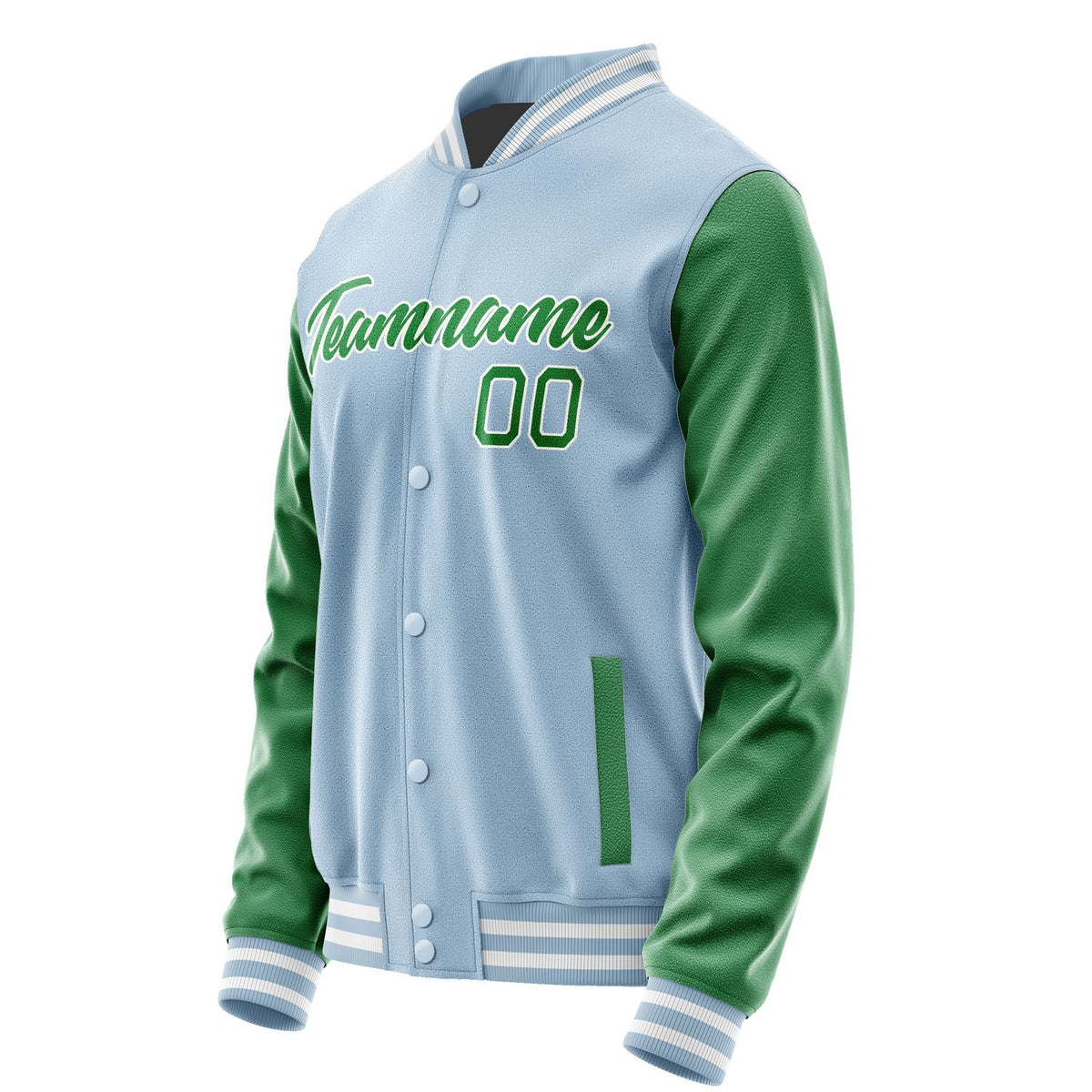 Custom Light Blue Emerald Green Jacket JA0808240818B21824