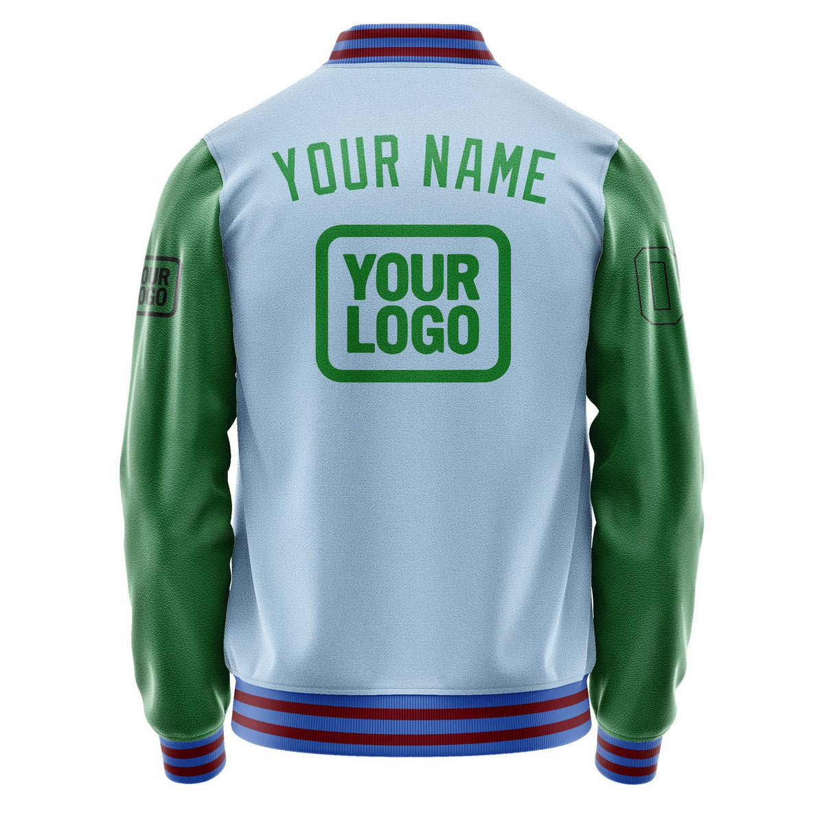 Custom Light Blue Emerald Green Jacket JA080824091517242417